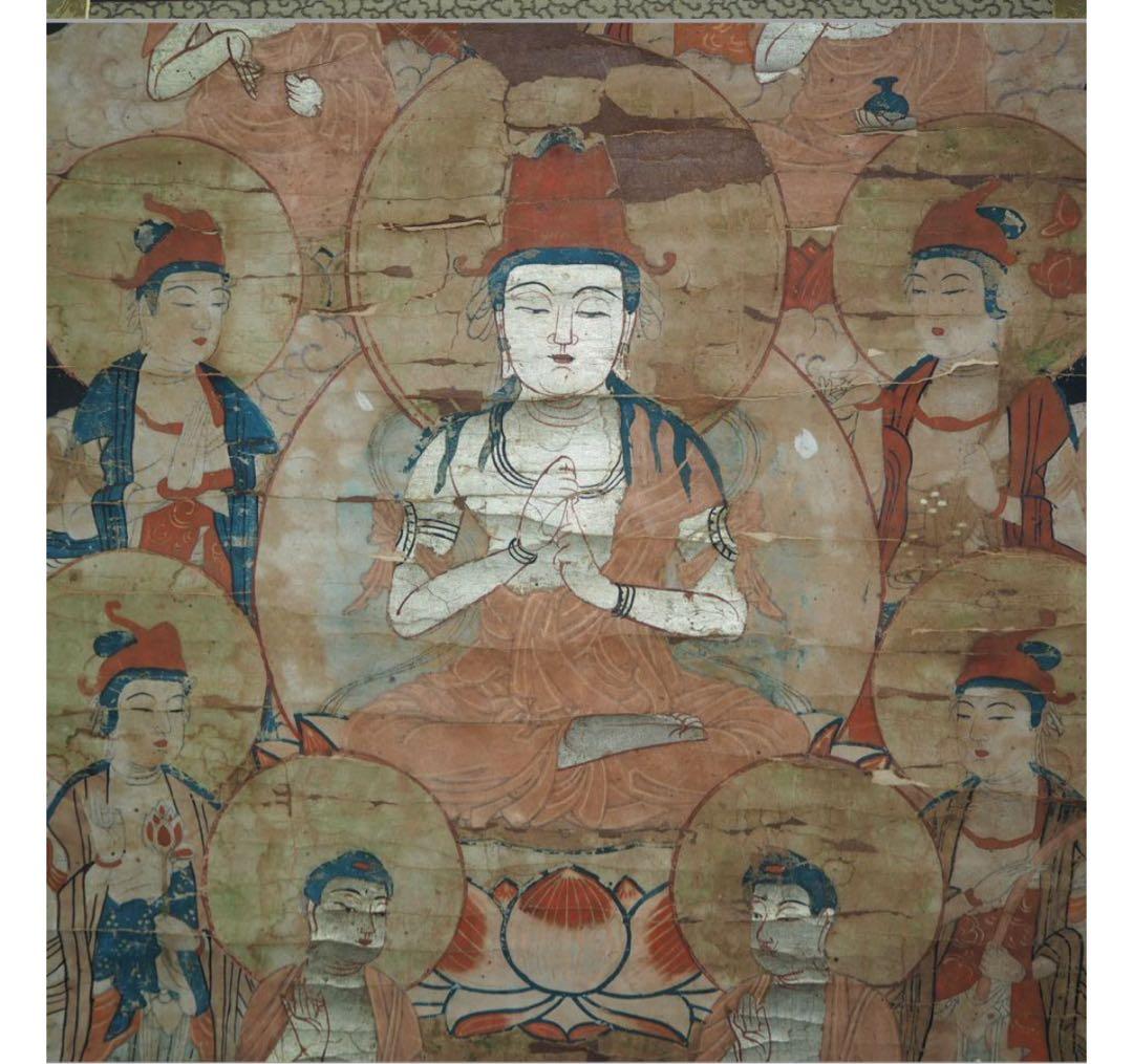 送料無料　古仏画　密蔵院住職『桜井弘夫』蔵　江戸時代　紙本肉筆　仏教美術