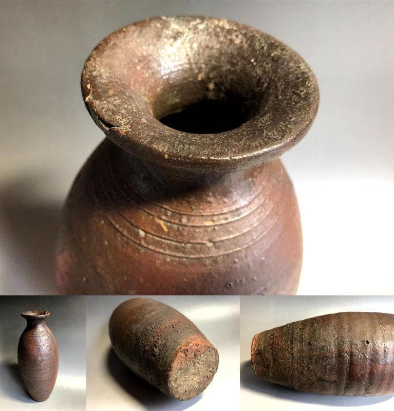 徳利■琉球南蛮焼花生 荒磯 鬼ノ腕徳利(タワカサー) 壺屋焼 花瓶古壷 時代物■