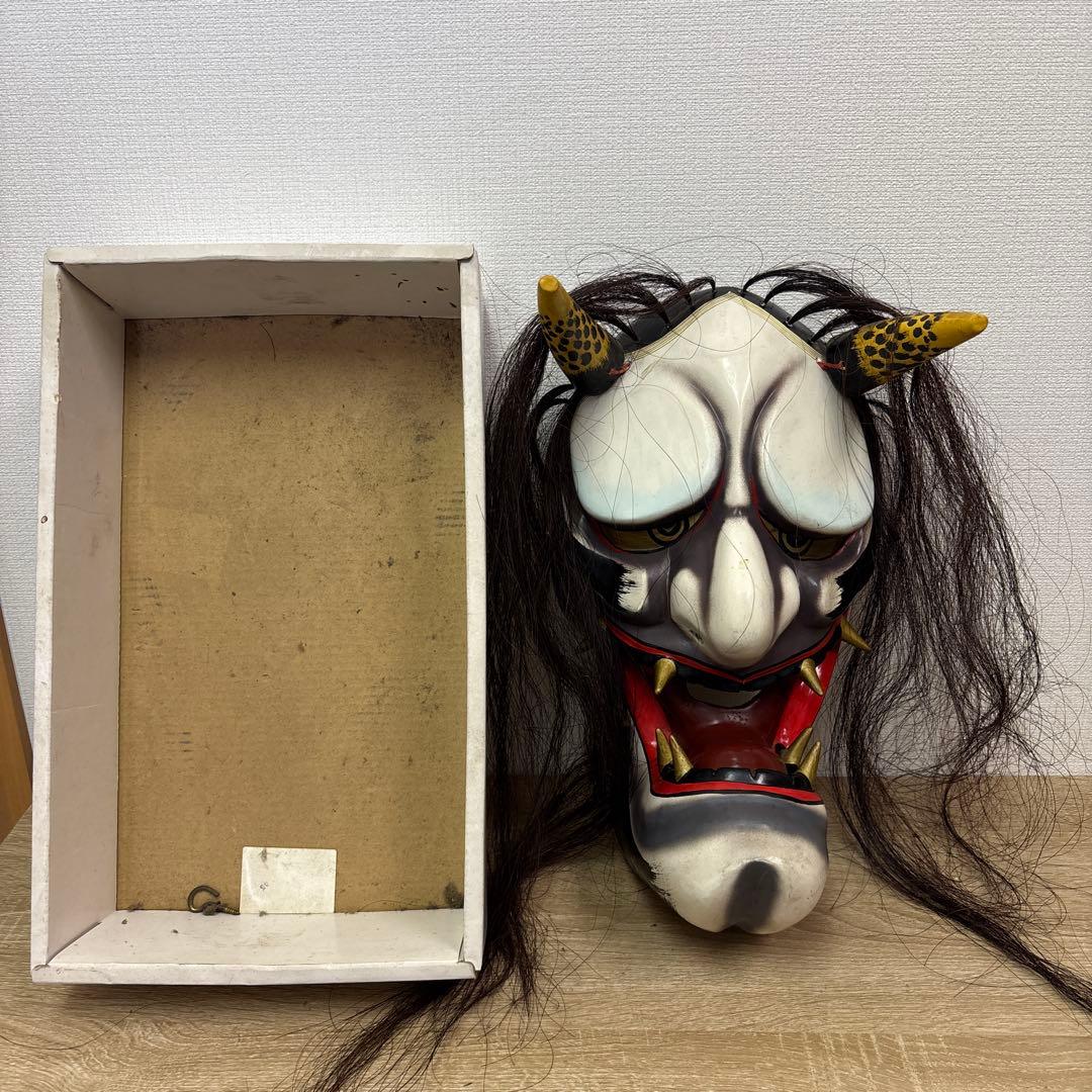 鬼のお面　厄除け　壁掛け　神楽面 魔除け　アンティーク