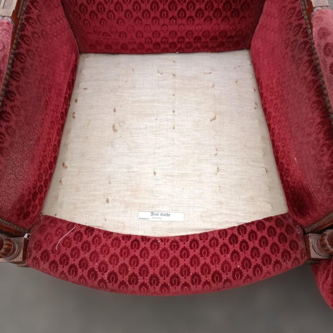 4701)ジャン・ロシェ　1人掛け　１Pソファー　フランスヴィンテージ