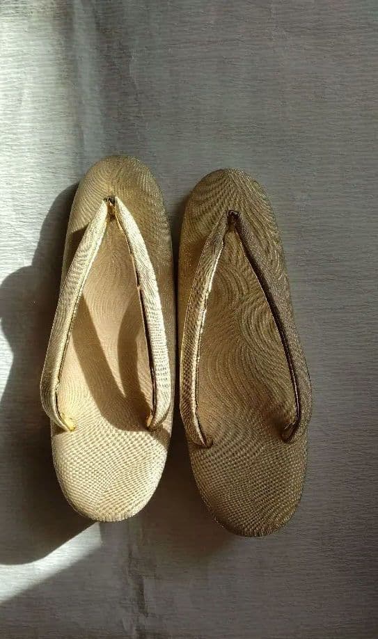 美品　日本製　佐賀錦　フォーマル 　和装用バッグと草履セット　Мサイズ