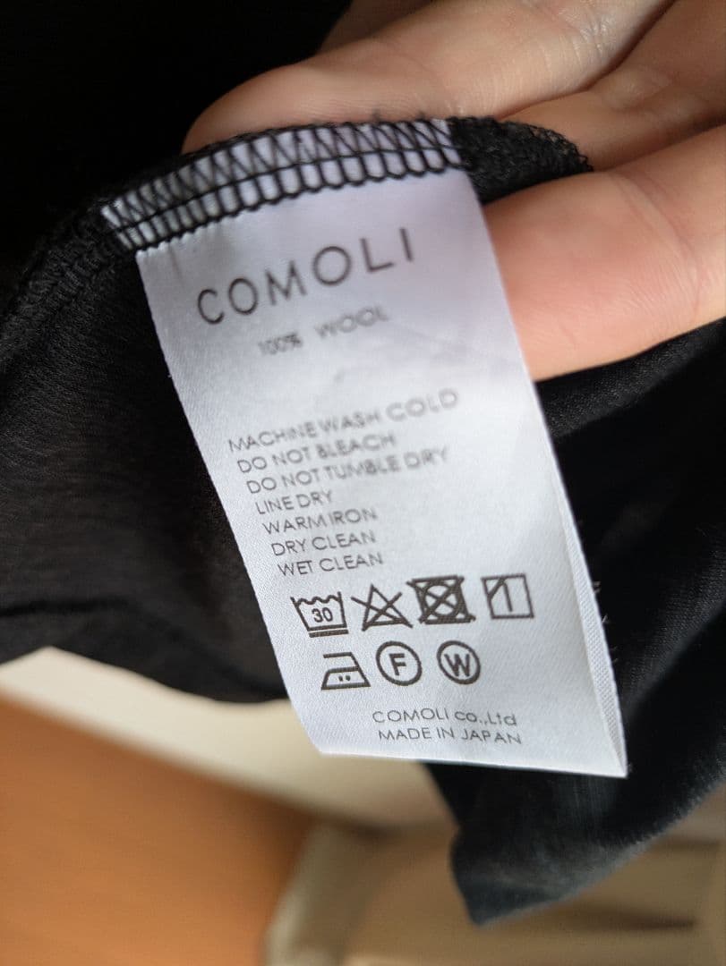 COMOLI 24SS サマーウール半袖Tシャツ チャコール サイズ3