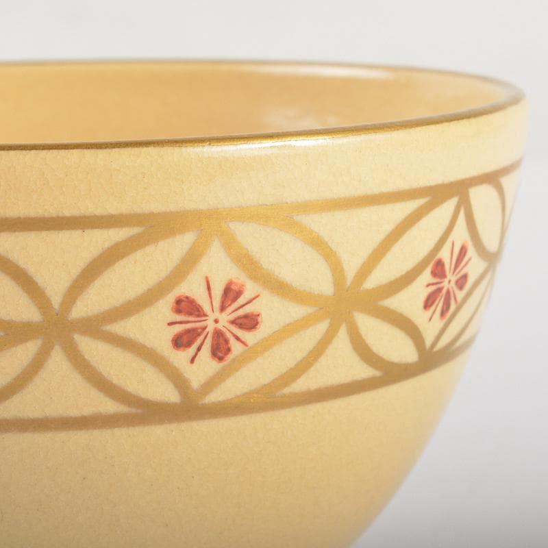 茶道具　京焼　平安　香泉造　色絵金彩　七宝文　茶碗　猗々斎極め箱　V　R7215