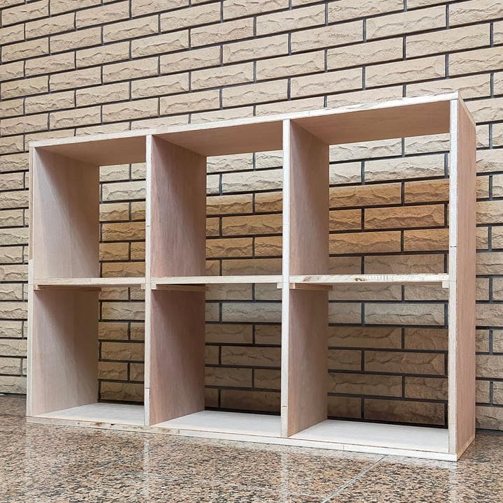 組立有 送料込 無塗装 ハンドメイド 木製 スタッキング シェルフ 本棚 収納棚