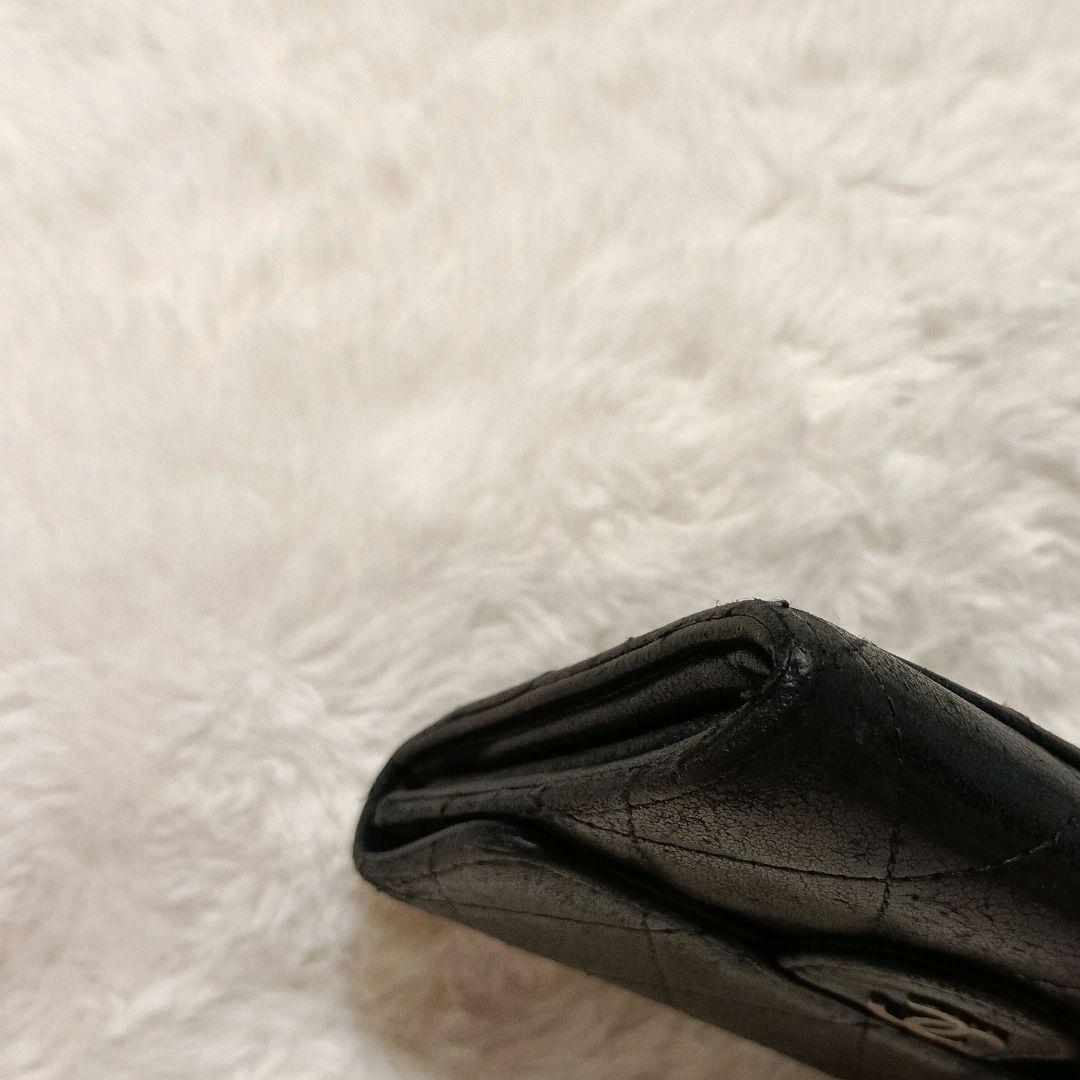 シャネル　ラムスキン　折り財布　カードケース　ケース　シルバー