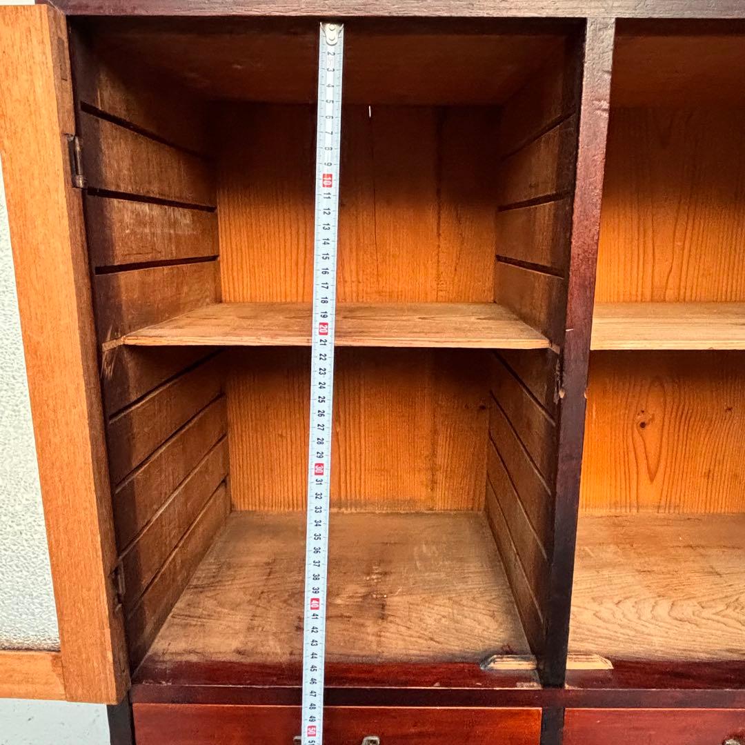 昭和レトロ■収納箪笥　ゆらゆらガラス