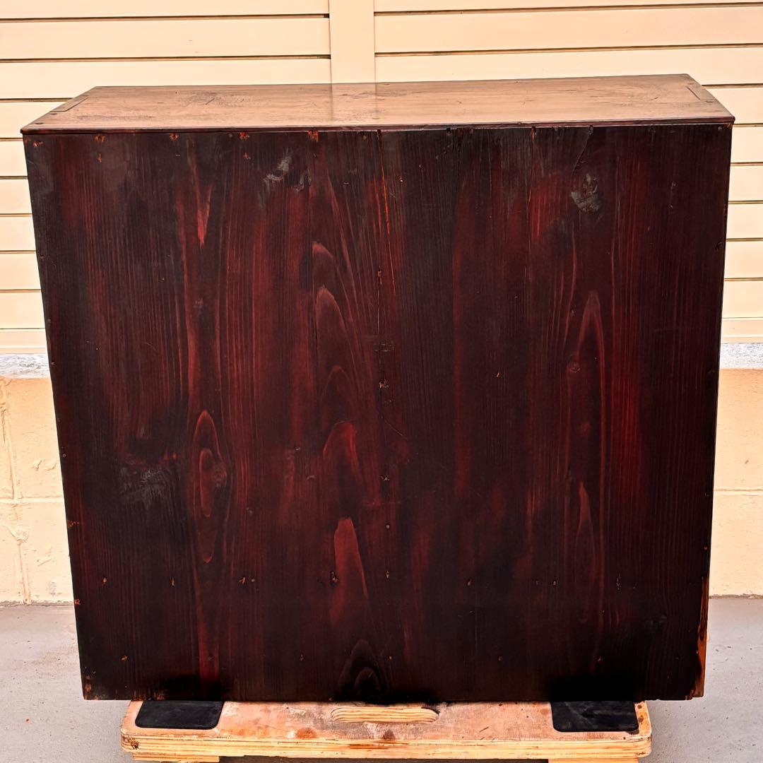 昭和レトロ■収納箪笥　ゆらゆらガラス