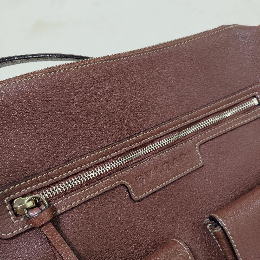 BVLGARI ABELEL オールレザー ブラウン ワンショルダーバッグ