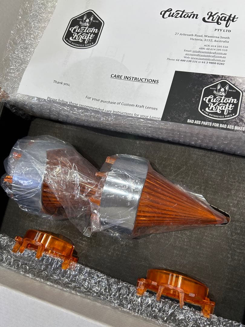 ビッグバーナーレンズセットオレンジ クローム　ウィンカー　ハーレー　チョロ