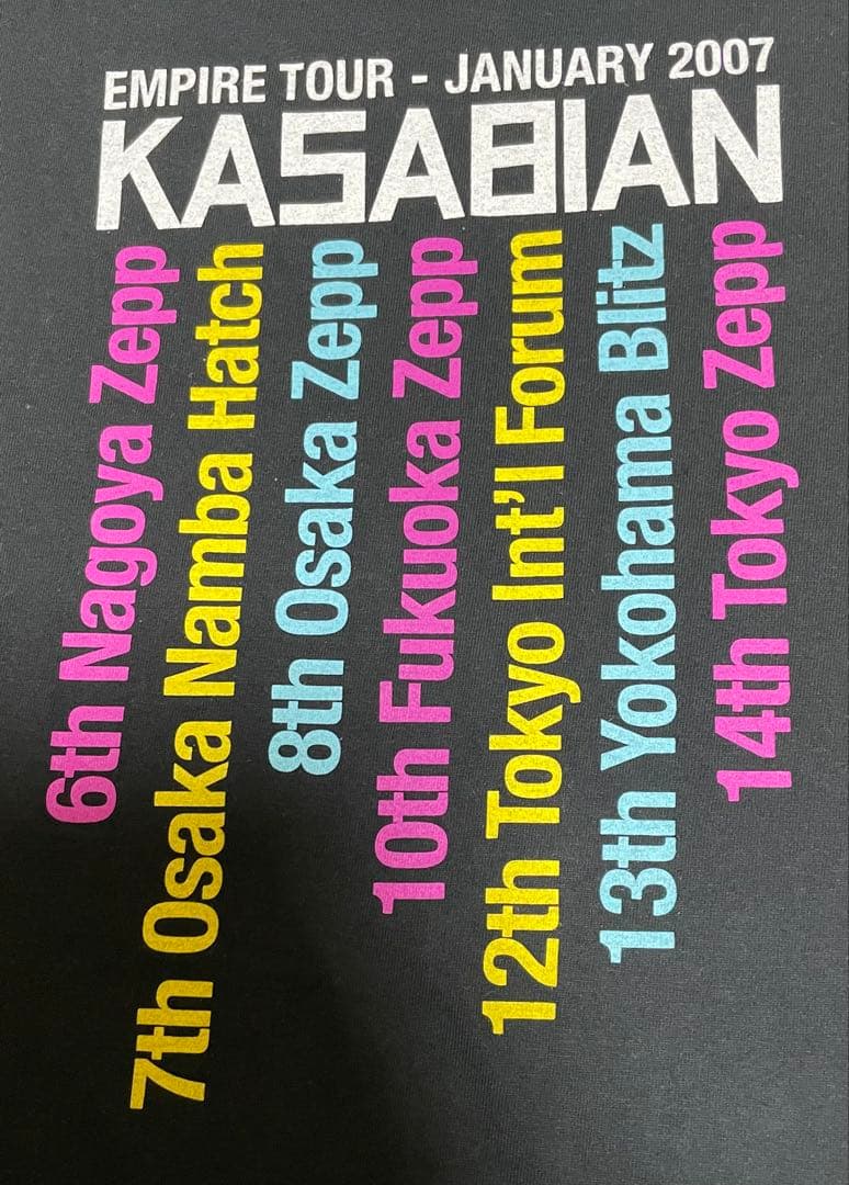 KASABIAN 2007年ツアーTシャツ 黒