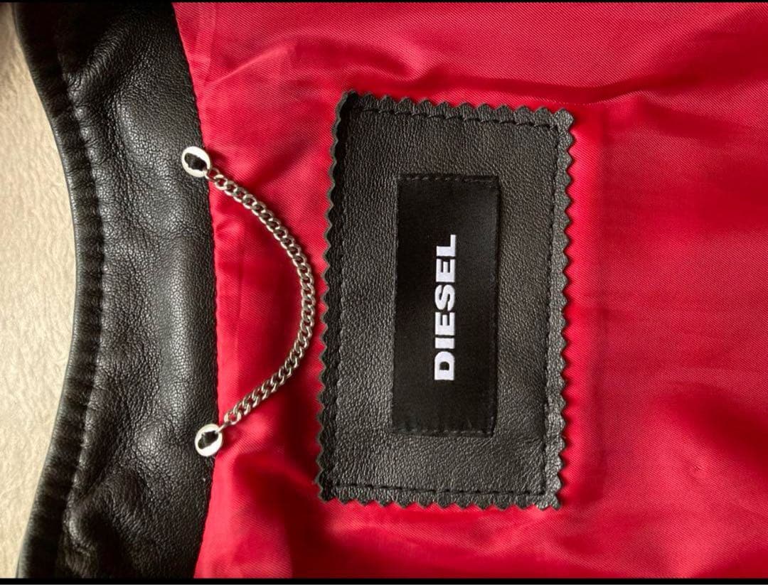 DIESEL Lサイズ ライダース ラムレザージャケット 羊