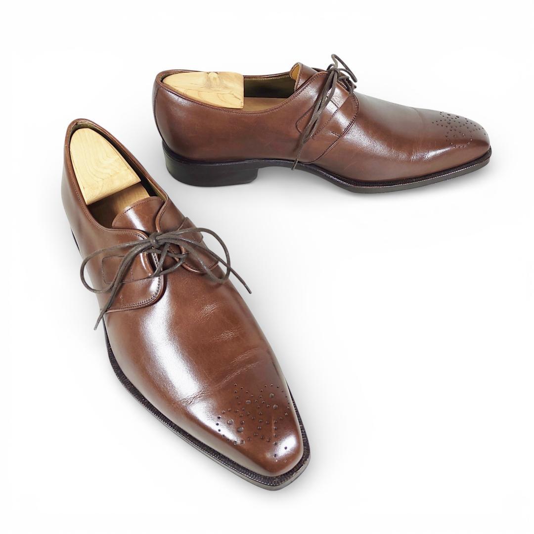 希少レーベル|ヤンコ|プレーントゥ|シューツリー付き|6|茶|i1763