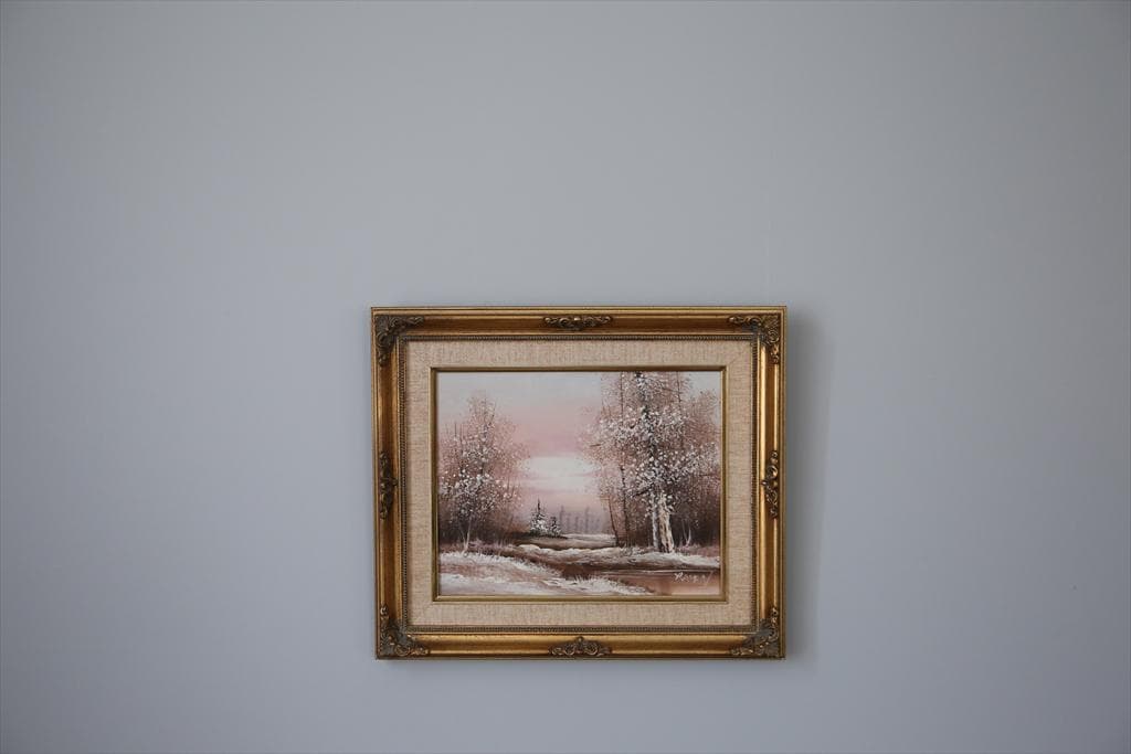 英国アンティークサイン入り肉筆絵画/風景画/油絵/西洋額絵/油彩(79-87-1