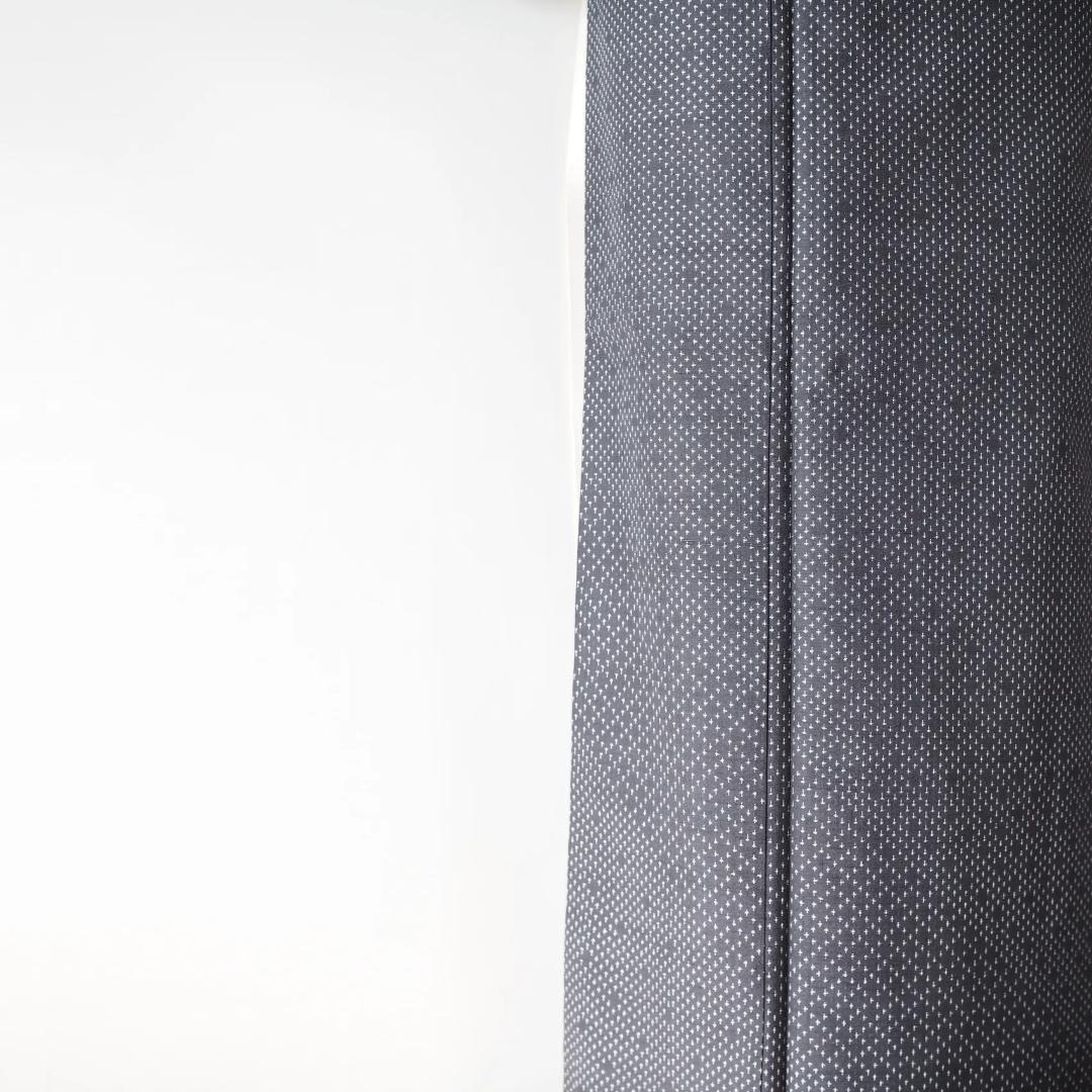 【着物】【付下げ】紬 黒字 十字絣 付下げ No.6