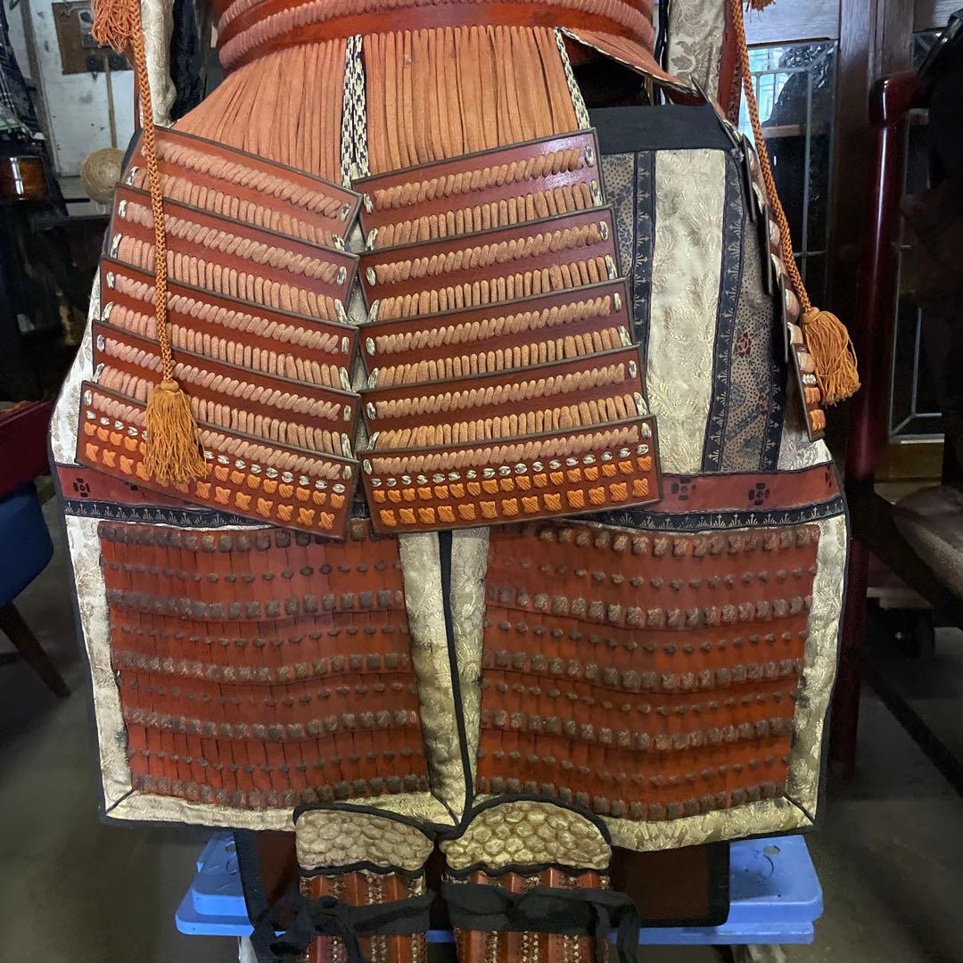 等身大赤備え鎧一式/赤塗龍文二枚胴独鈷文前立て兜/甲冑 鎧兜 着用可能 元箱付き