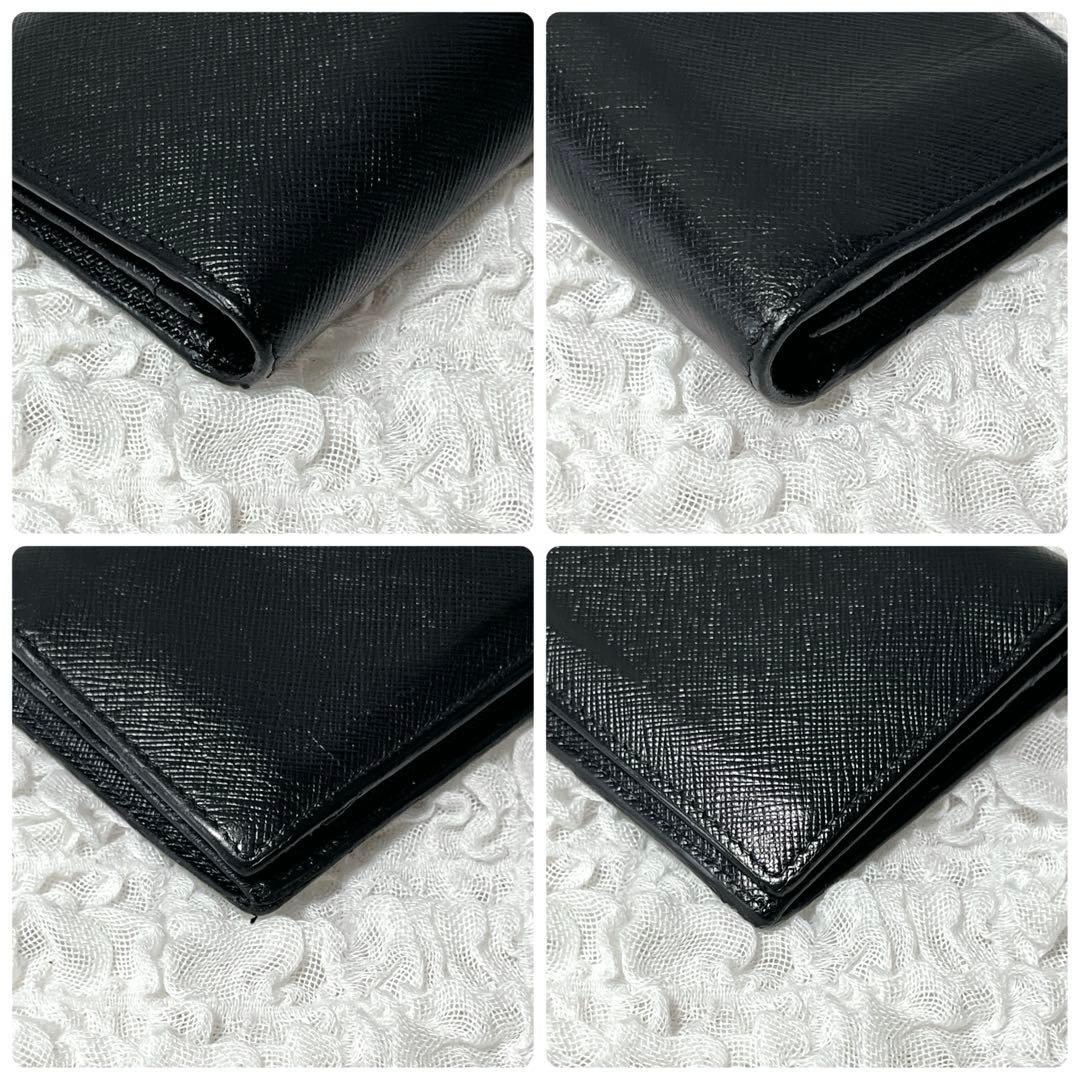 美品✨近年 PRADA 長財布　二つ折り　サフィアーノレザー　ウォレット　黒