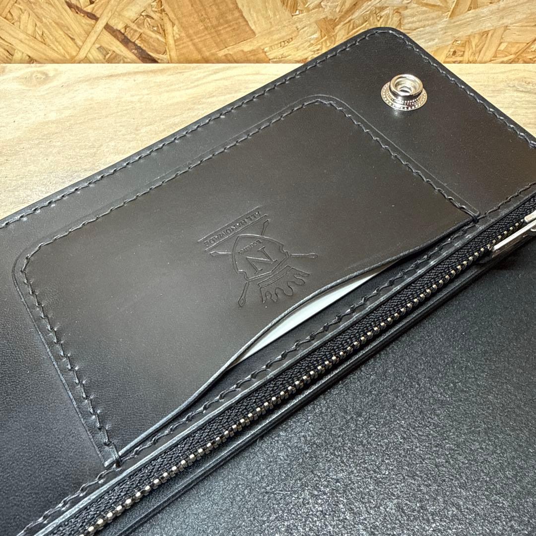 180 トラッカーウォレット 姫路レザー オイルレザー ニッケル