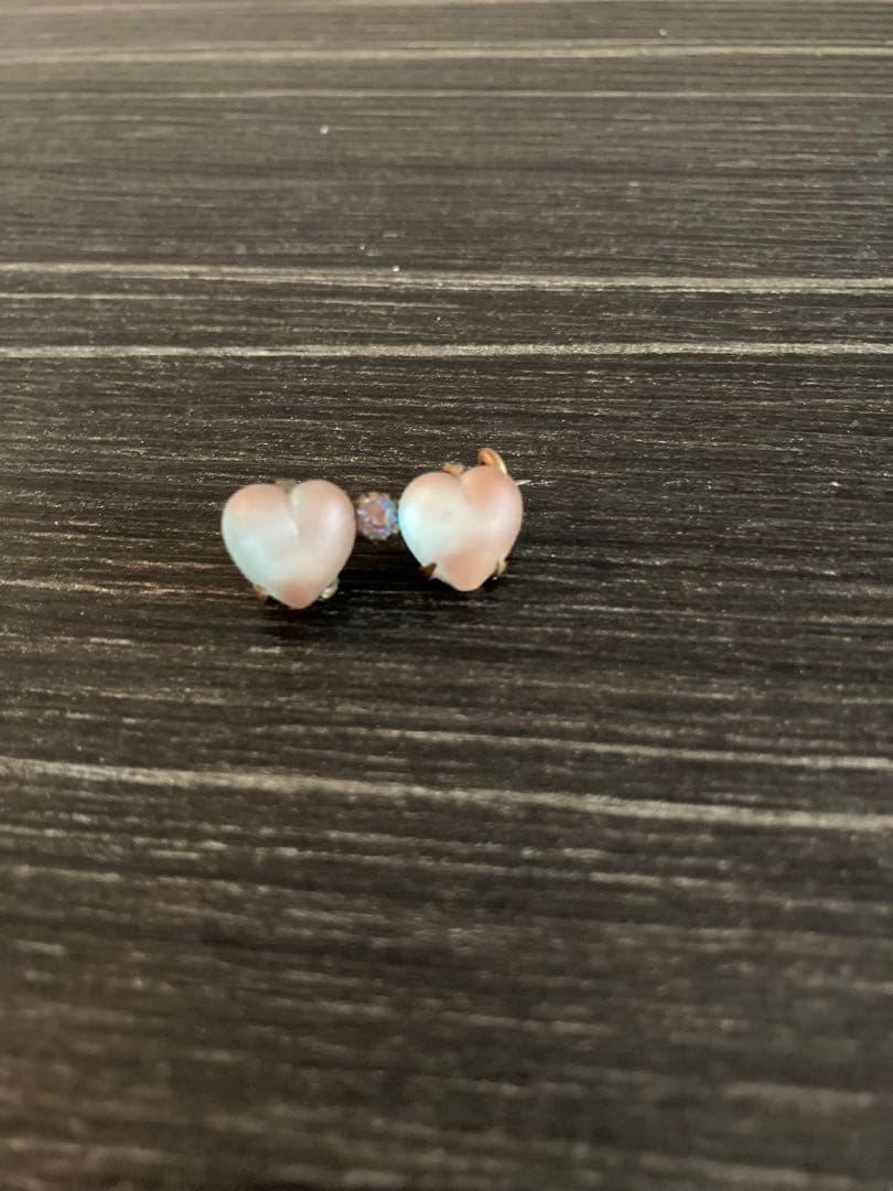 サフィレット ブローチ　ダブルハート　アンティーク　ヴィンテージ