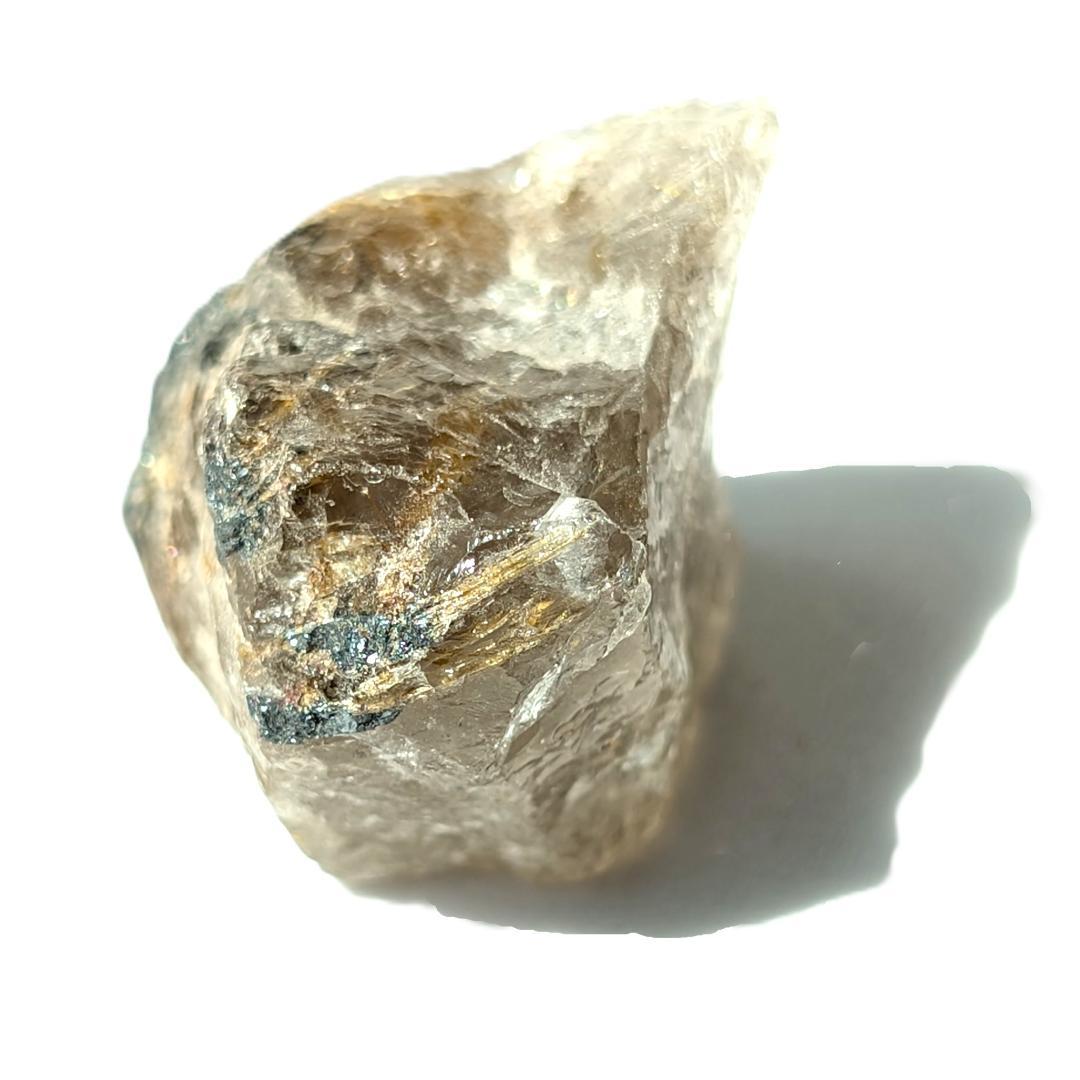 太陽放射ルチル 原石 ヘマタイトから伸びる 金が成る お守り 贈り物 ギフト