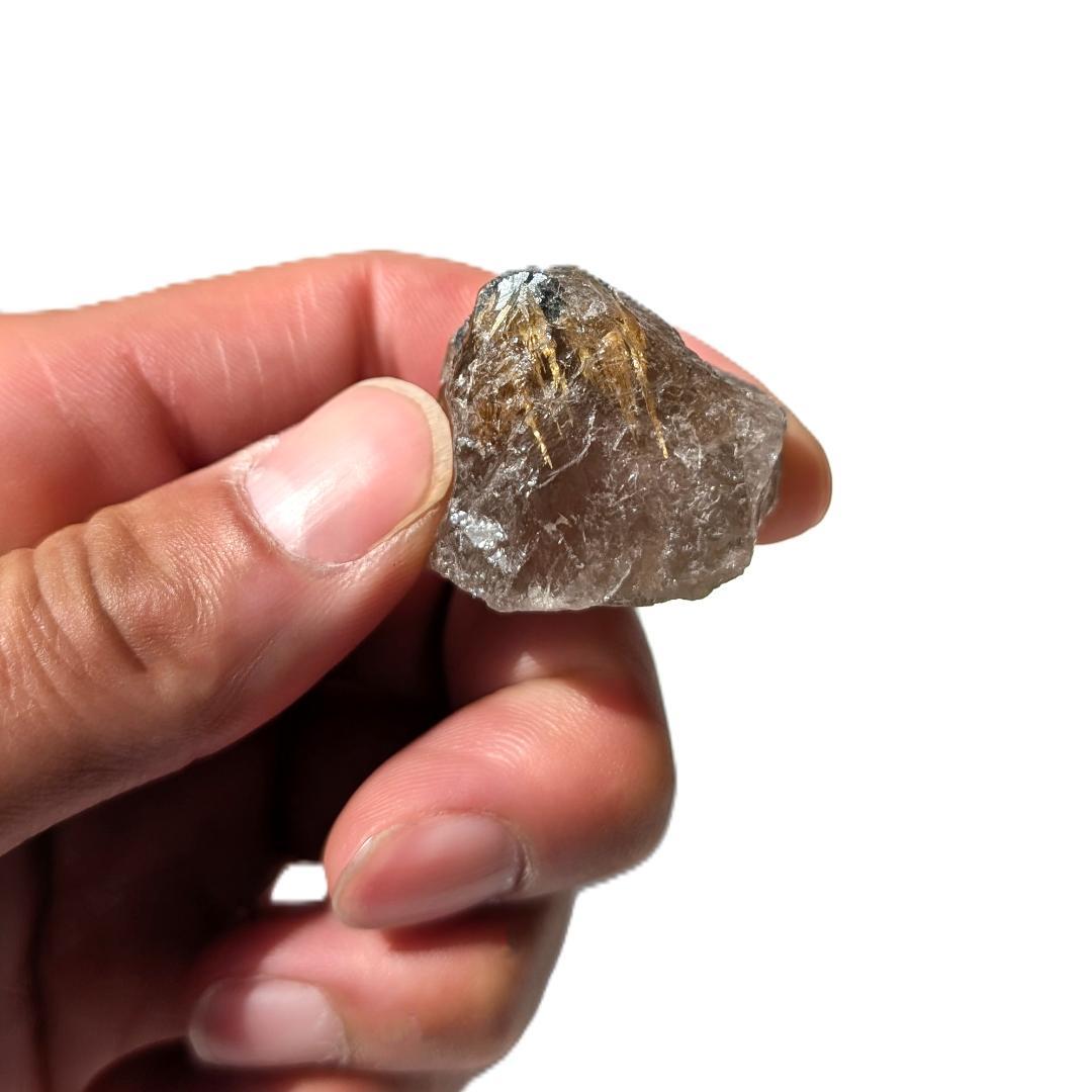 太陽放射ルチル 原石 ヘマタイトから伸びる 金が成る お守り 贈り物 ギフト