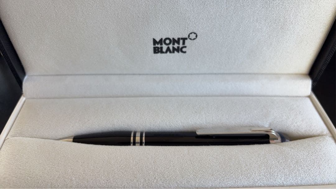 新品未使用！MONT BLANC 黒 ボールペン（文字彫刻あり）箱付き