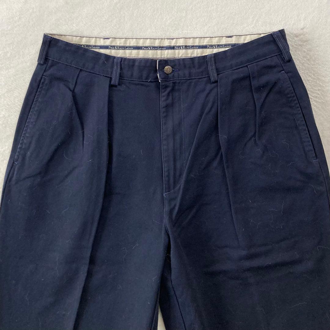 【USA製】ポロチノ アンドリューパンツ ラルフローレン ネイビー 36×30