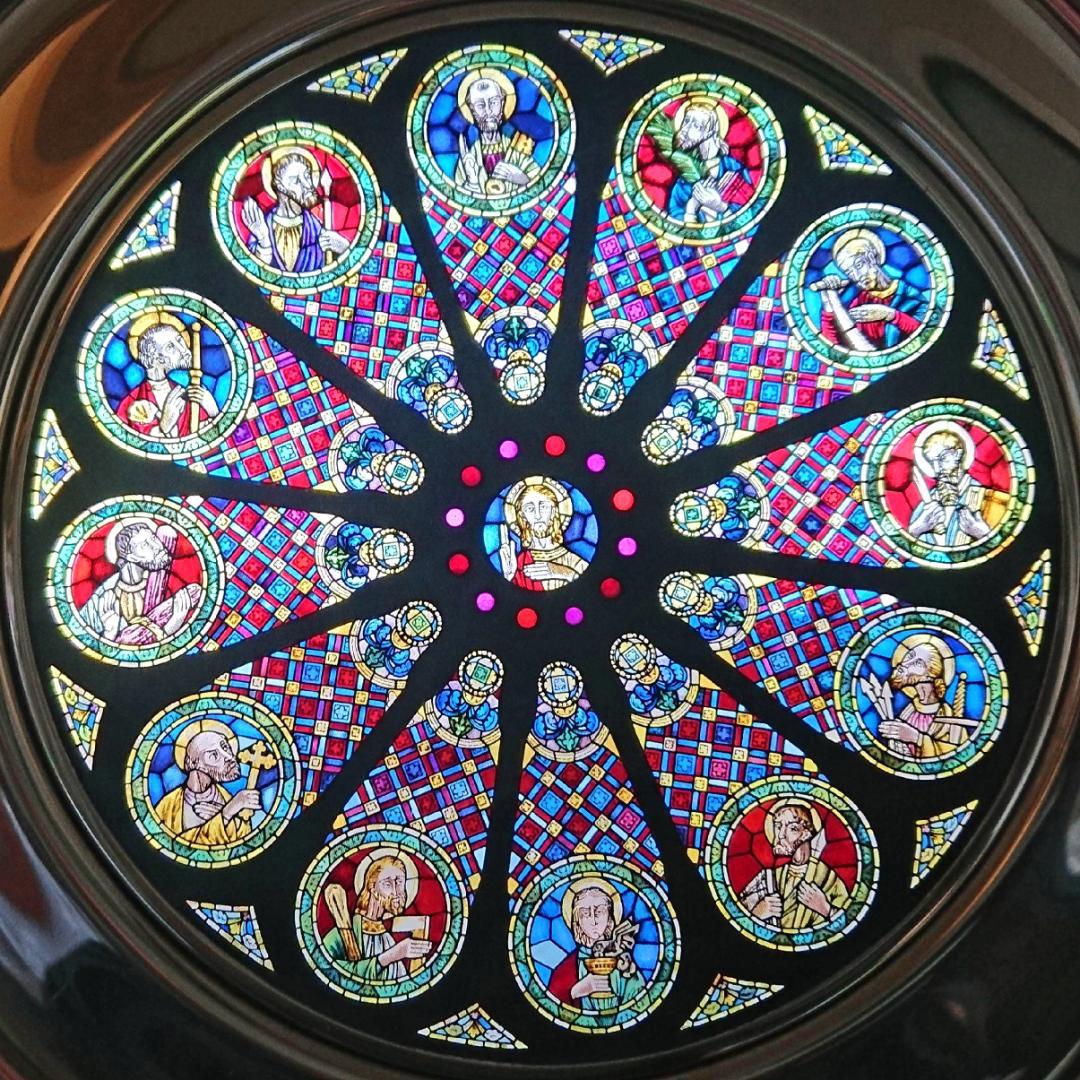 リスボン大聖堂 ステンドグラス バラ窓 グラスマスターズ社 ローズ・ウィンドウ