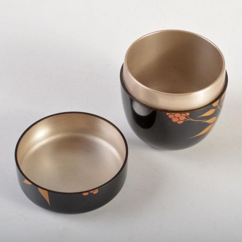 茶道具　塗師　比古田外記　蒔絵師　田中勝月　中棗　共箱　V　6787