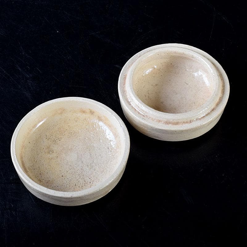 茶道具　大樋焼　大樋年朗作　白釉香合　今日庵鵬雲斎好　極め箱　V　7299