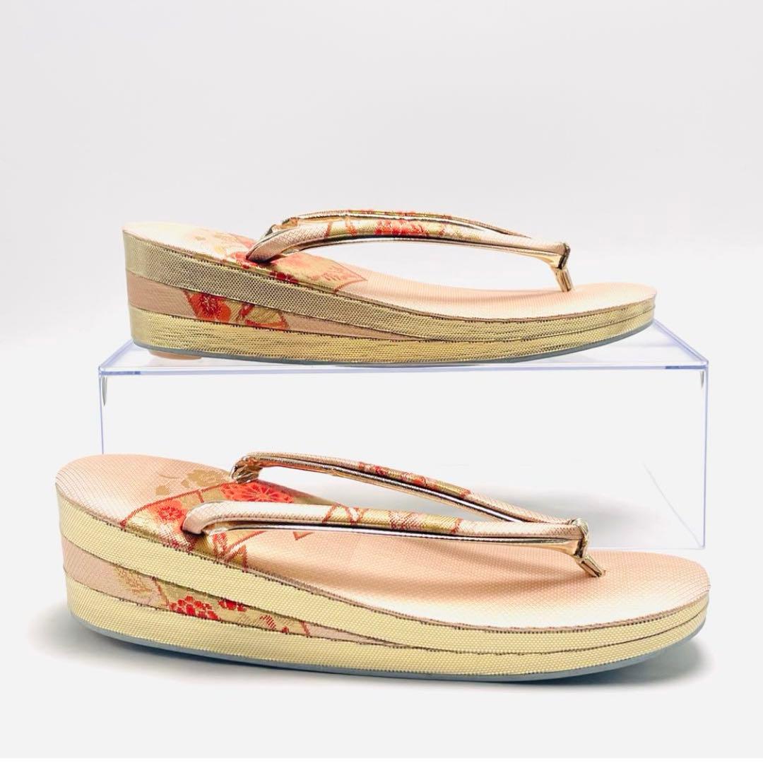 最終価格 美品 超特選 和装バッグ 草履 2点セット 花菱 フォーマル 着物