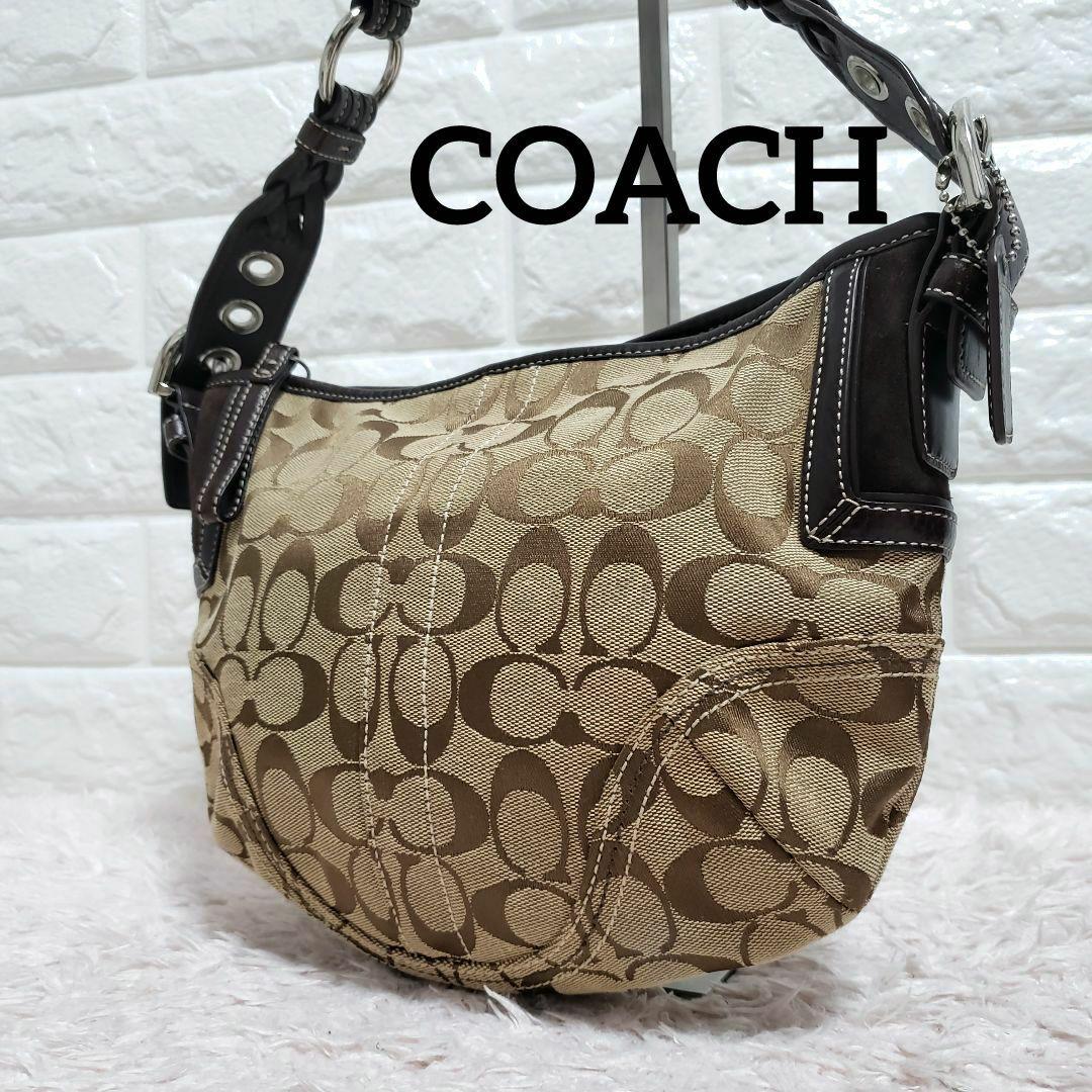 COACH ホーボーシグネチャー 編み込みワンショルダーハンドバッグ 美品