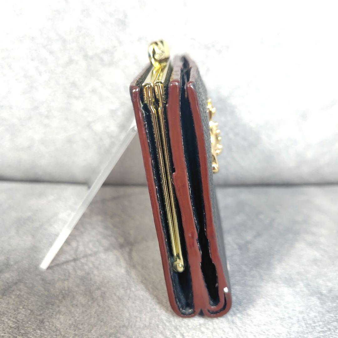 未使用級 ヴィヴィアン がま口 二つ折り財布 コンパクトウォレット オーブ 黒色