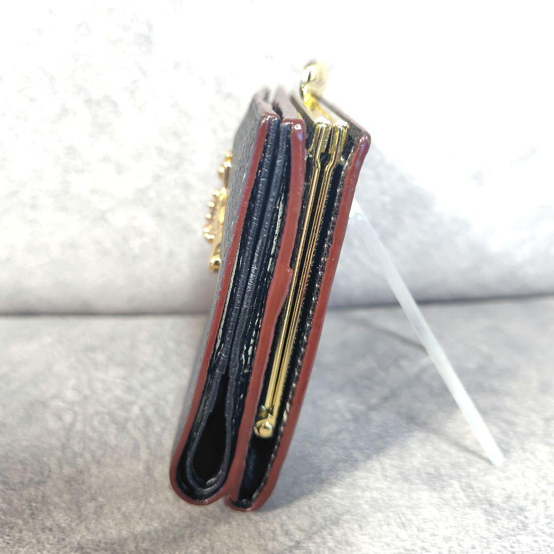 未使用級 ヴィヴィアン がま口 二つ折り財布 コンパクトウォレット オーブ 黒色