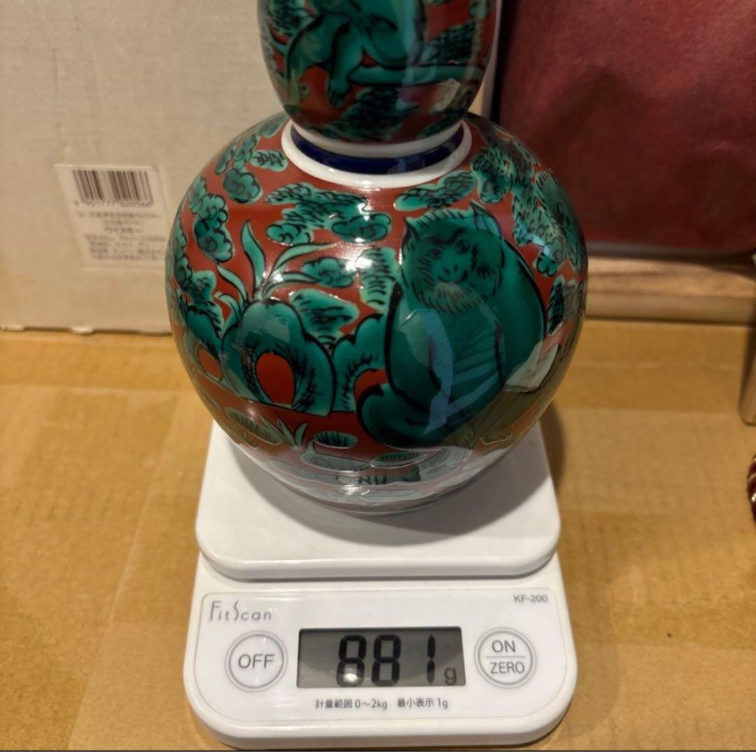 サントリーウイスキー　洋酒頒布会 九谷焼 瓢型木米風申文 陶器ボトル　箱付