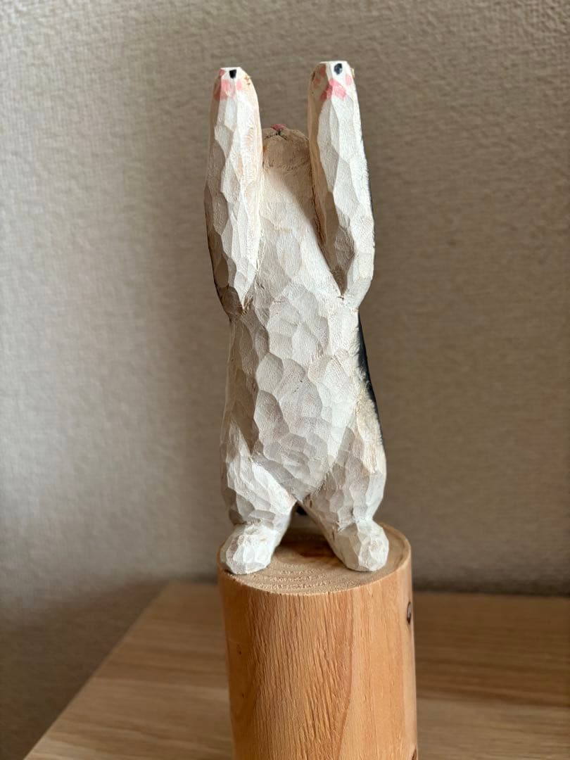 はまもとゆかり　木彫り猫/メモスタンド　ハチワレ