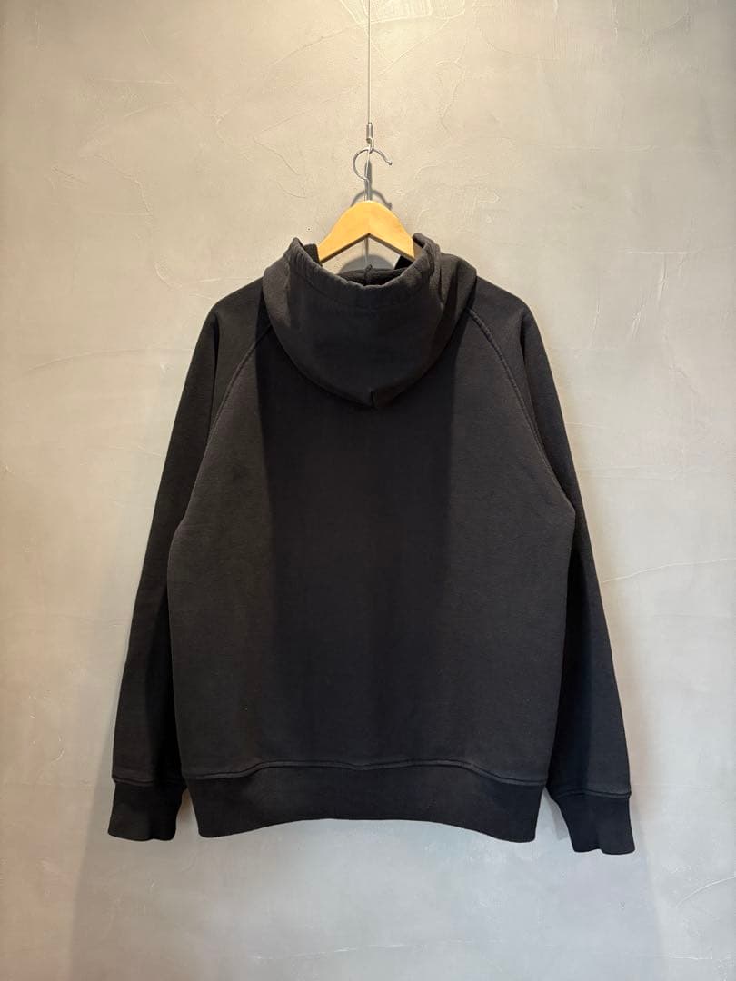 COMOLI コットン裏毛 ジップパーカ24SS/2 FADE BLACK