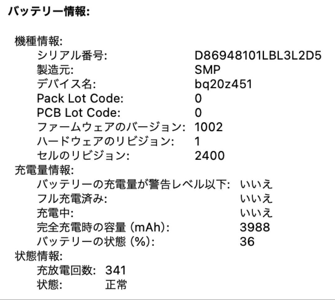 MacBook Pro 2019 シルバー 充電器付き