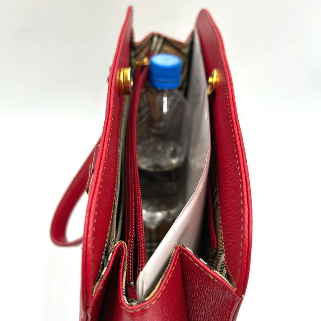 Burberrys バーバリーズ ハンドバッグ ノバチェック レッド　美品