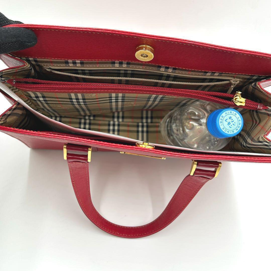 Burberrys バーバリーズ ハンドバッグ ノバチェック レッド　美品