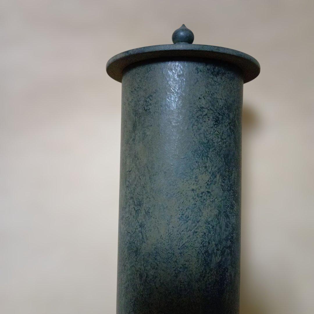 茶道具　唐銅経筒花入