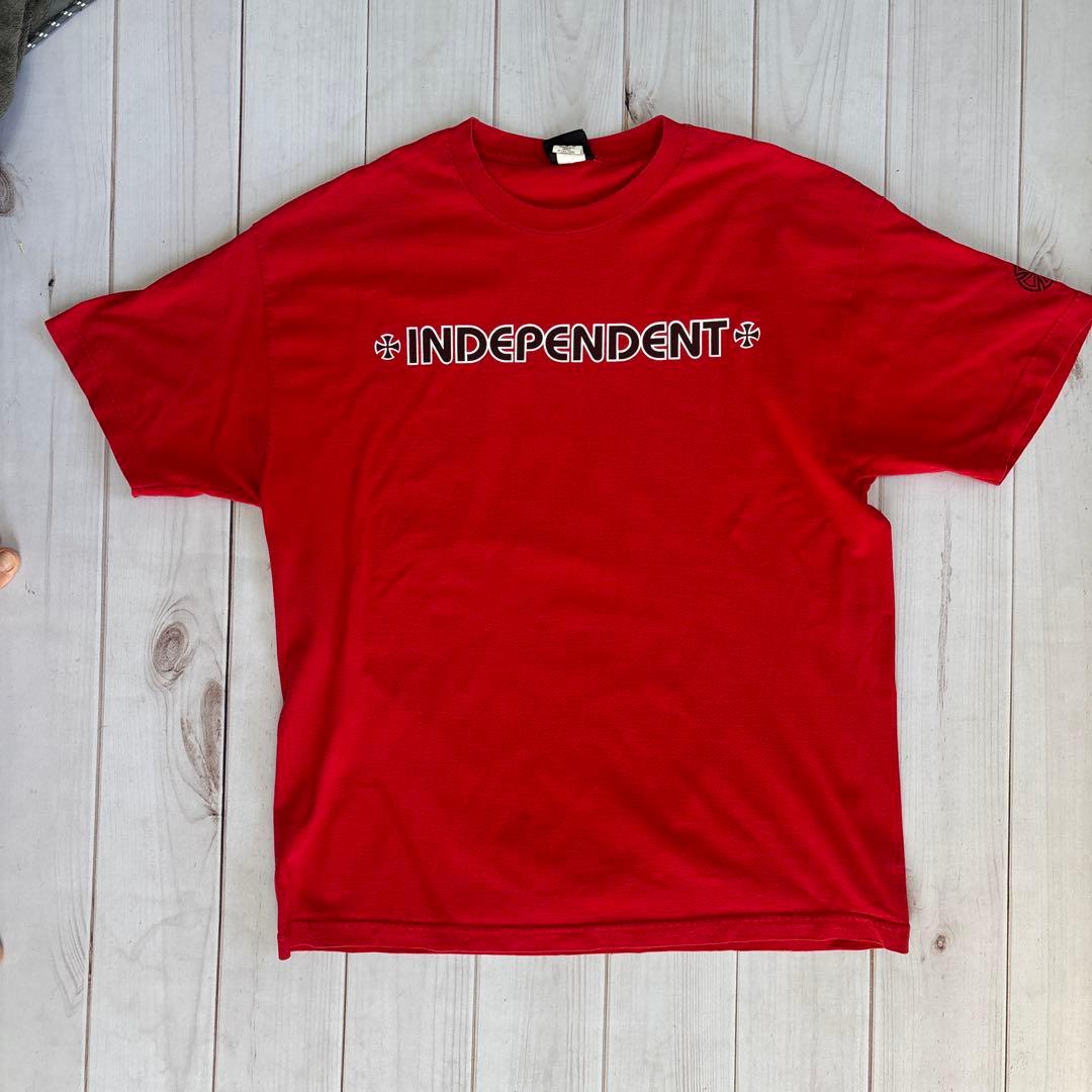 INDEPENDENT アイアンクロス Tシャツ 赤　インディペンデント