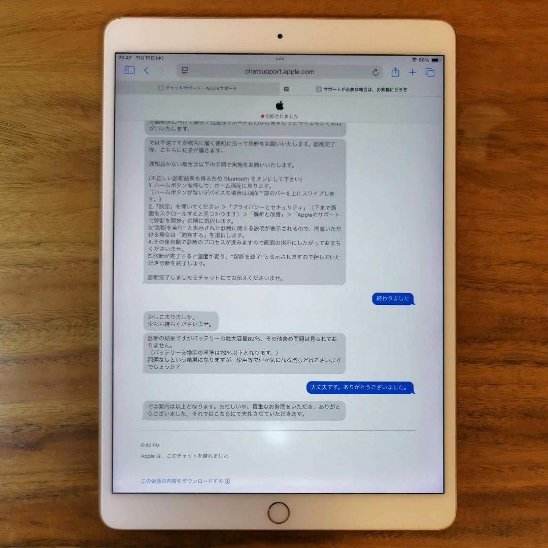 『訳有り値下げ品』iPad Air 第3世代 256GB『最大容量89%』