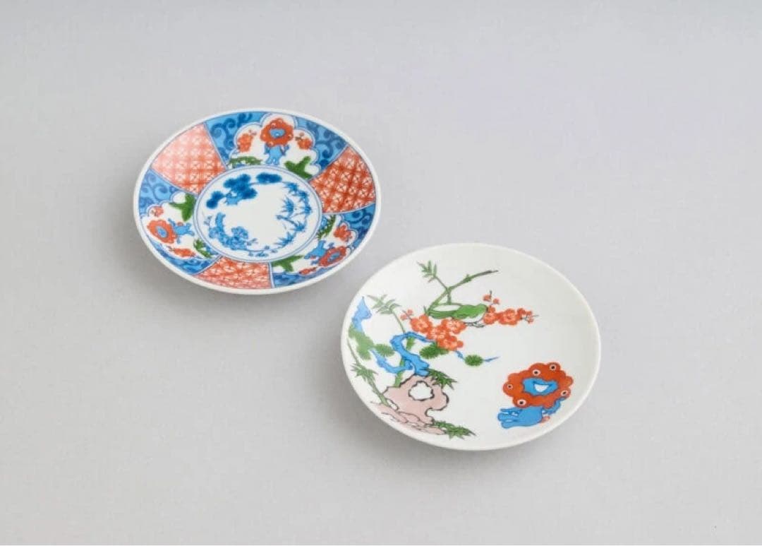 ミャクミャク　有田焼　豆皿　2枚まとめて　花鳥　間取　万博　エキスポ　未使用品