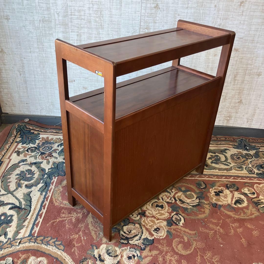 昭和レトロ カリモク 木製コールキャビネット 電話台 飾り棚 コンソールテーブル