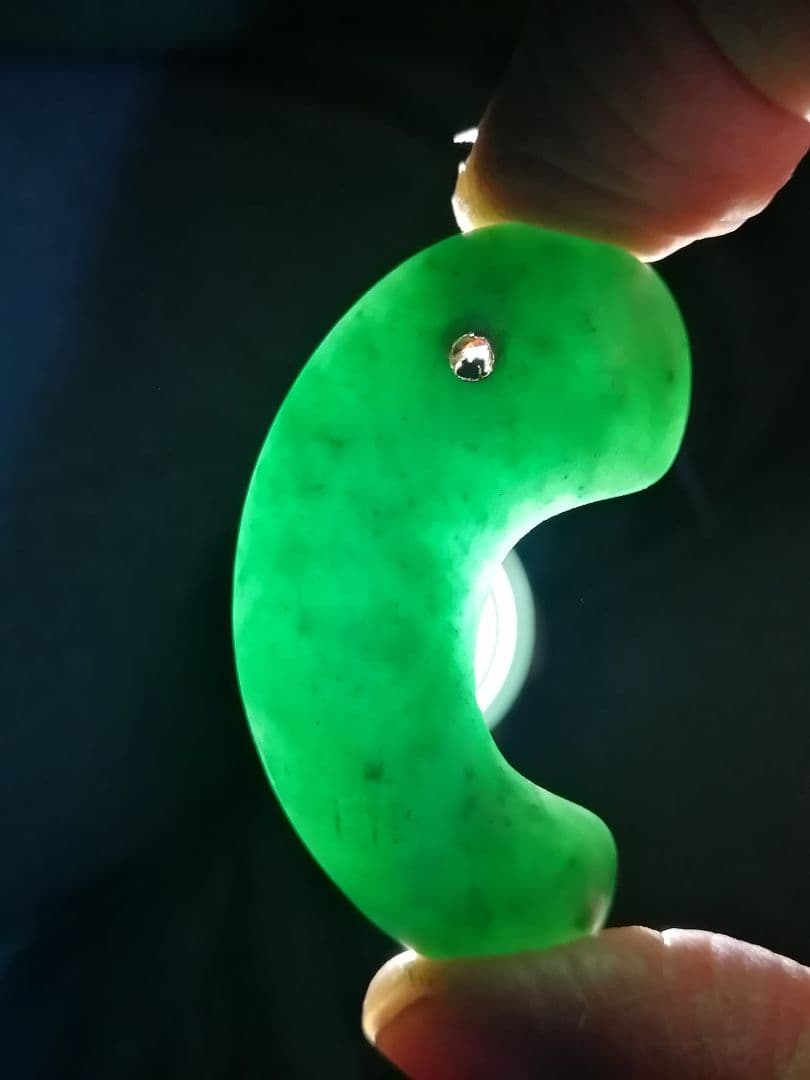 ★古墳期『糸魚川翡翠勾玉』出土品。4.90cm【超琅玕翡翠】最高峰の巨大勾玉です