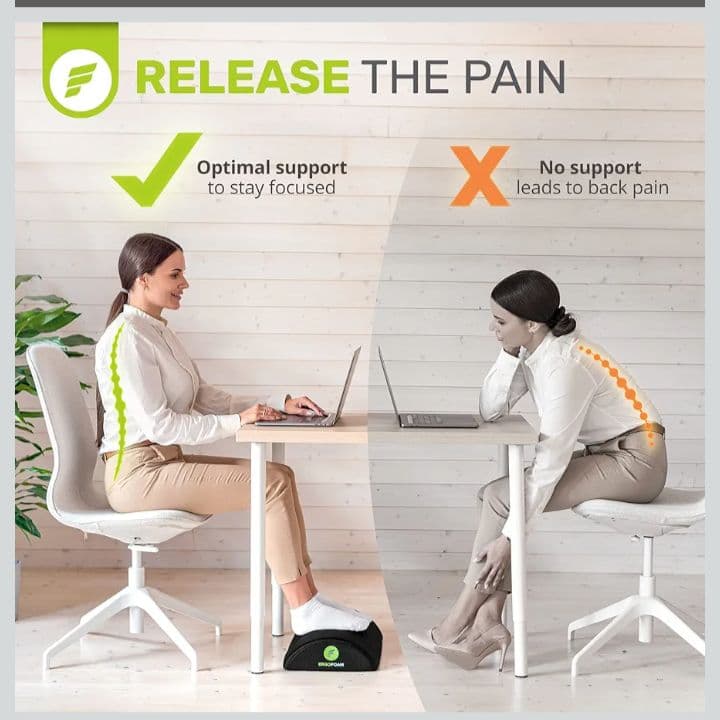 ErgoFoam　デスク下設置型　フットレスト　高級　足置き台　デスク用　YK