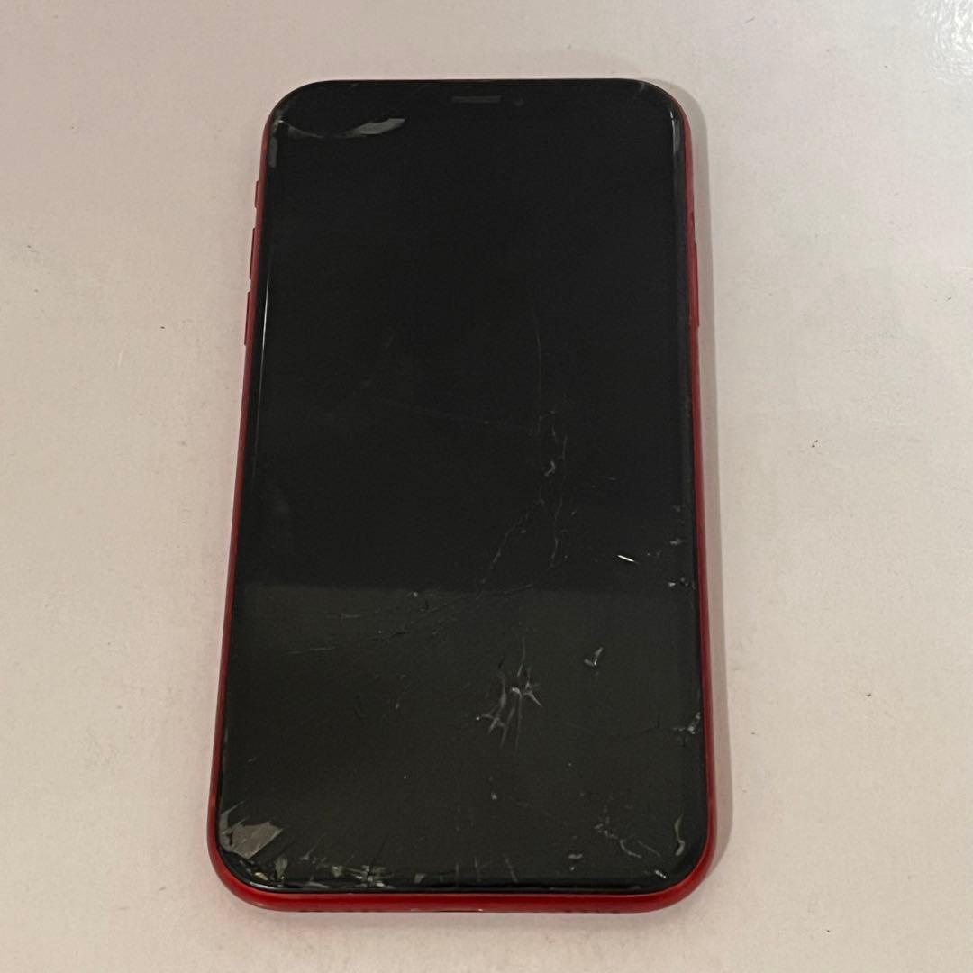 iPhoneXR 64GB 画面割れ レッド