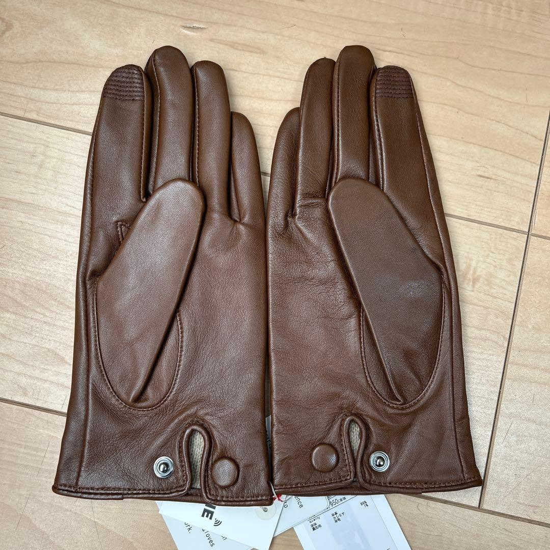 新品　レザー グローブ タッチスクリーン対応　定価15950円　ブラウン