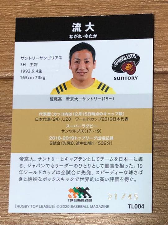 ラグビー トップリーグカード