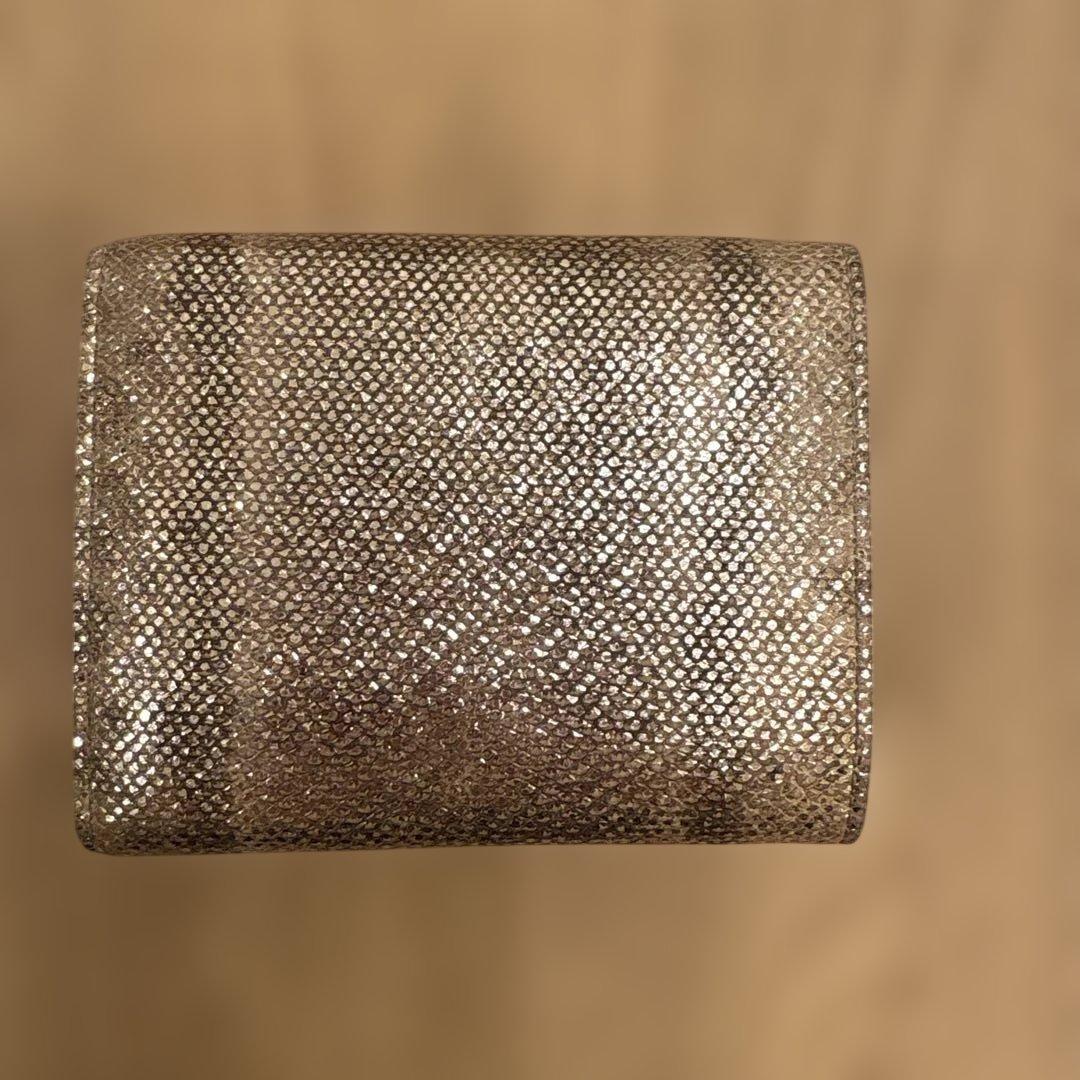 ディオール　3つ折り財布　ゴールド